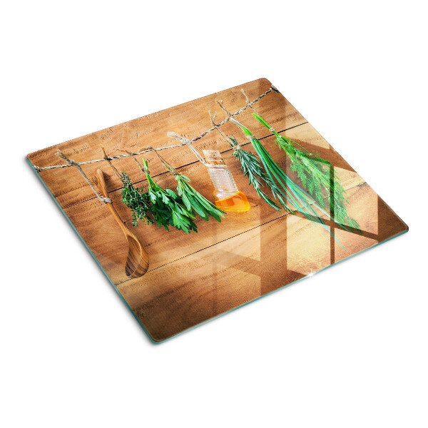 Snijplanken glas Kruiden in de keuken