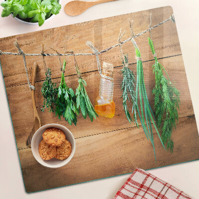 Snijplanken glas Kruiden in de keuken