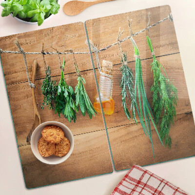 Snijplanken glas Kruiden in de keuken