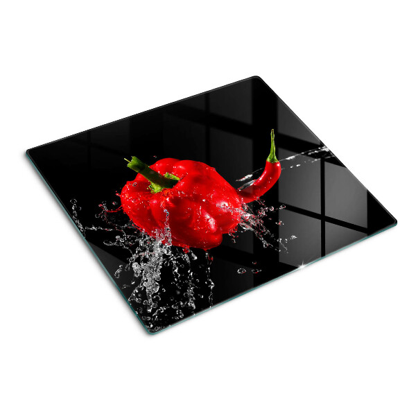 Snijplanken glas Rode peper in water