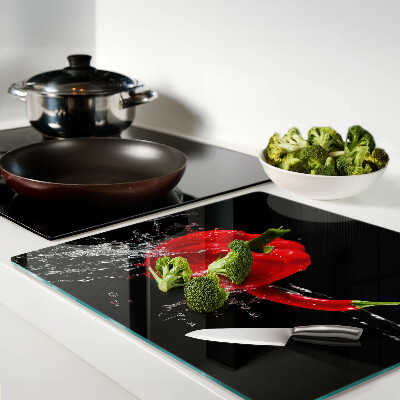 Snijplanken glas Rode peper in water