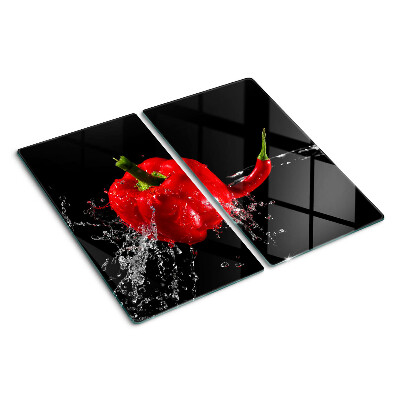Snijplanken glas Rode peper in water