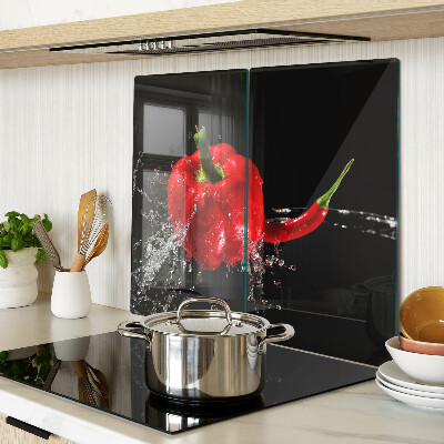 Snijplanken glas Rode peper in water