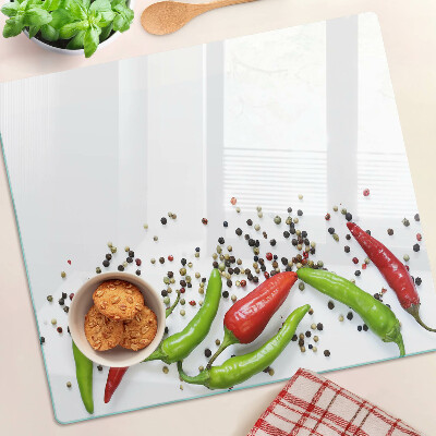 Glazen snijplanken Paprika en peper
