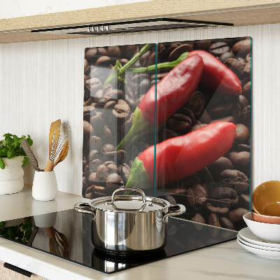 Glazen snijplanken Koffie en chilipepers