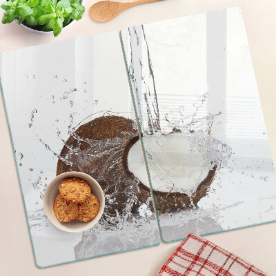 Snijplanken glas Kokosnoot met water en spray
