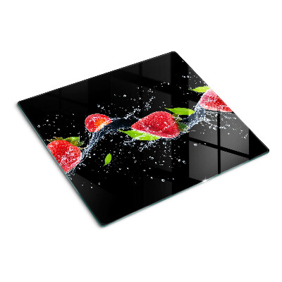 Glazen snijplanken Aardbeien in water