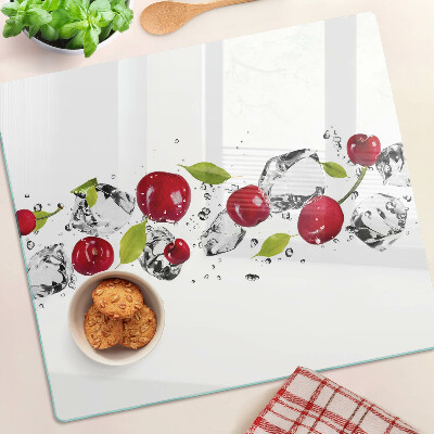 Snijplanken glas Rode appels met ijs
