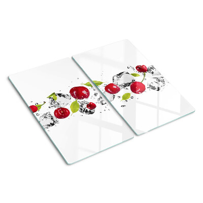 Snijplanken glas Rode appels met ijs