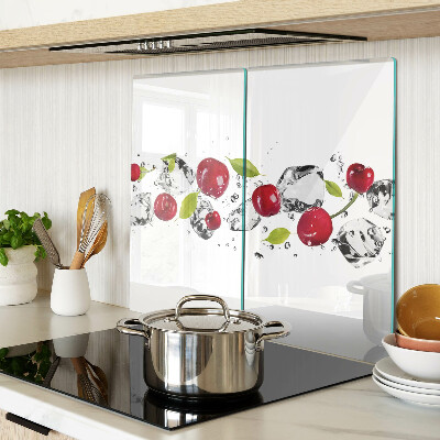 Snijplanken glas Rode appels met ijs