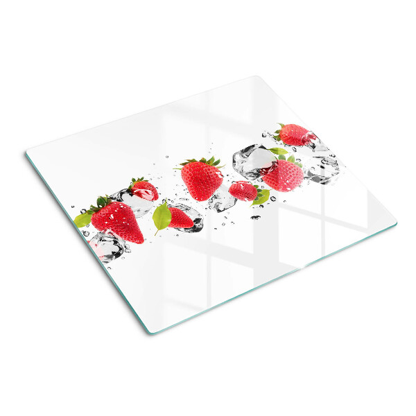 Glazen snijplanken Aardbeien met ijs