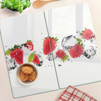 Glazen snijplanken Aardbeien met ijs