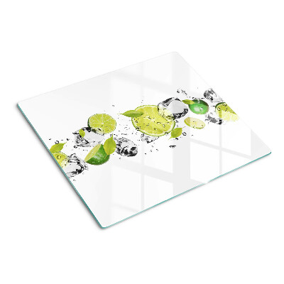 Snijplanken glas Citroenen en ijs in water