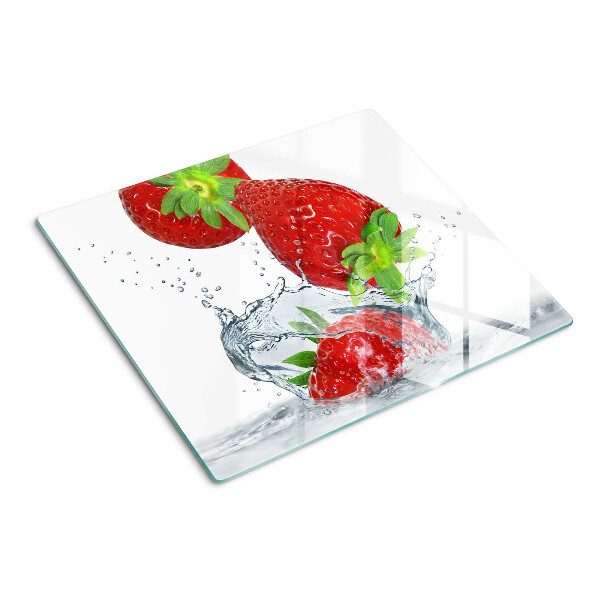 Glazen snijplanken Aardbeien in water