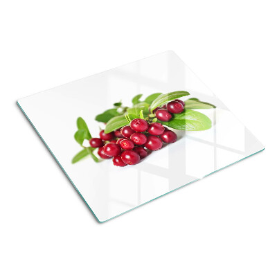 Snijplanken glas Veenbessen met bladeren
