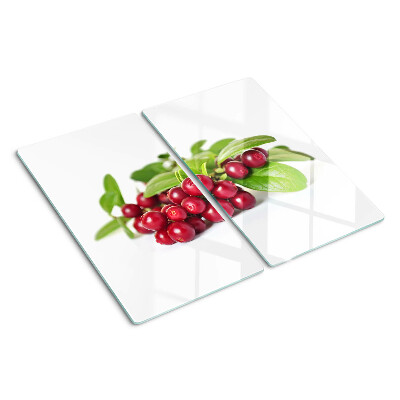 Snijplanken glas Veenbessen met bladeren