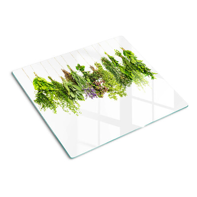 Snijplanken glas Kruiden hangen aan een touwtje