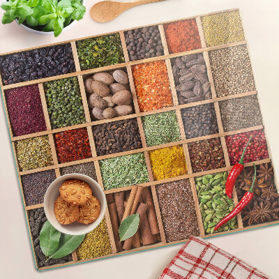 Snijplanken glas Specerijen in potten