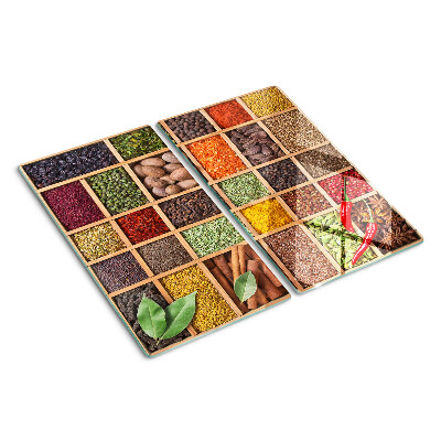 Snijplanken glas Specerijen in potten