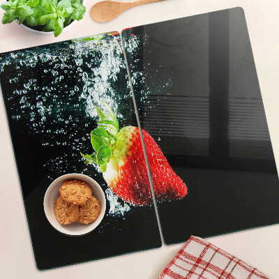 Glazen snijplanken Aardbei in water
