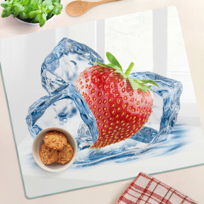Snijplanken glas Aardbei in ijs