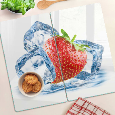 Snijplanken glas Aardbei in ijs