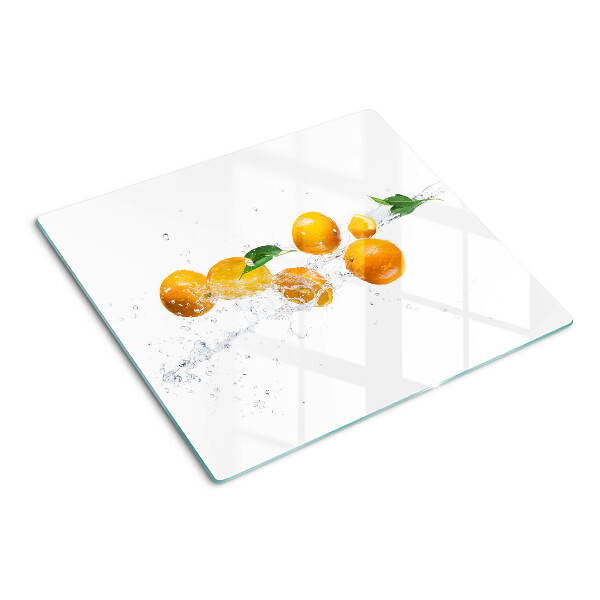 Glazen snijplanken Citrus met water