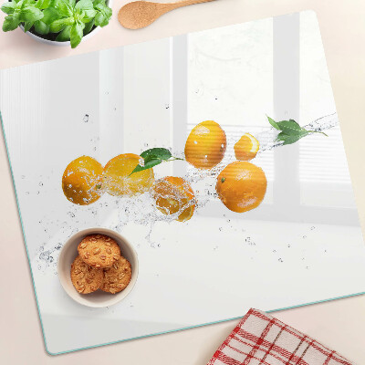 Glazen snijplanken Citrus met water