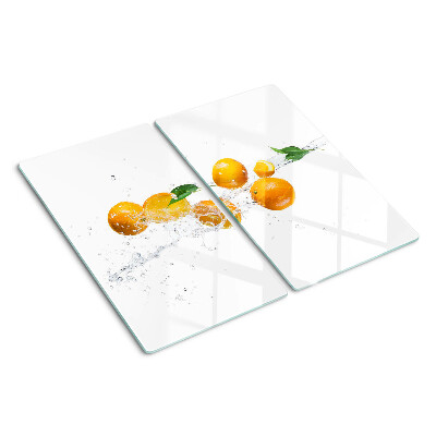 Glazen snijplanken Citrus met water