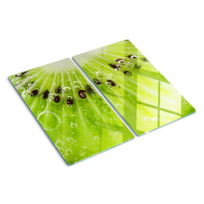 Glazen snijplanken Kiwi met waterdruppels