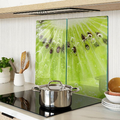 Glazen snijplanken Kiwi met waterdruppels