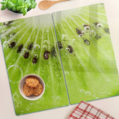 Glazen snijplanken Kiwi met waterdruppels
