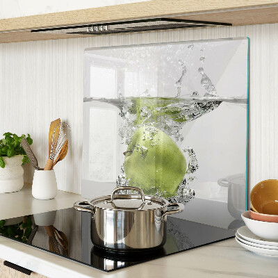 Glazen snijplanken Groene appel in water