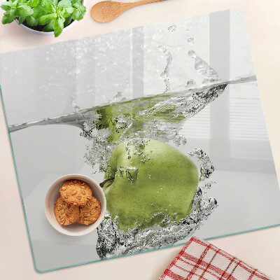 Glazen snijplanken Groene appel in water
