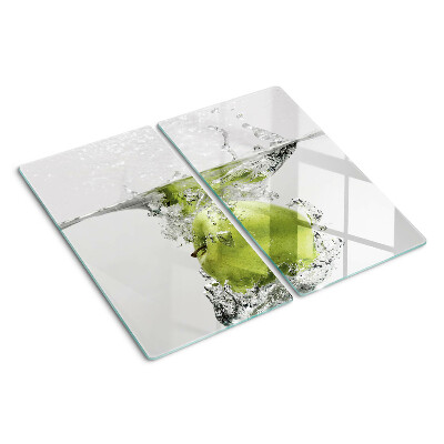 Glazen snijplanken Groene appel in water