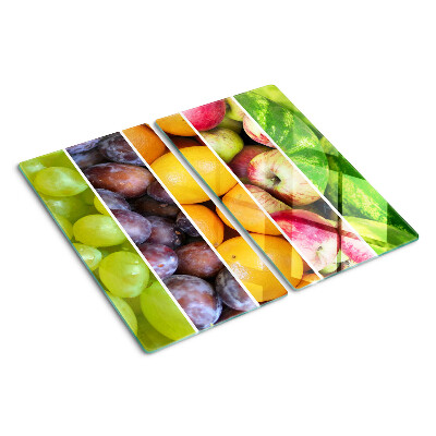 Glazen snijplanken Fruit in regenboogkleuren