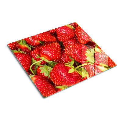 Snijplanken glas Aardbeien op de achtergrond