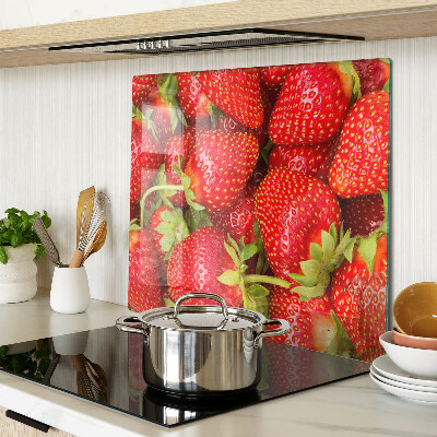 Snijplanken glas Aardbeien op de achtergrond