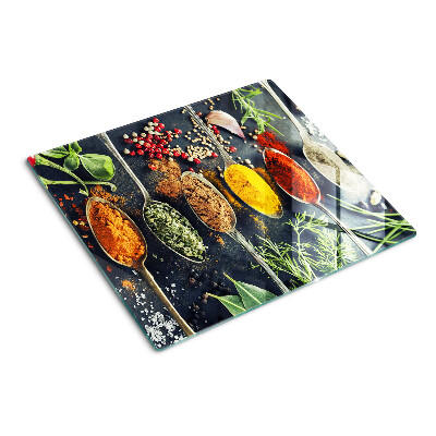 Snijplanken glas Specerijen in lepels