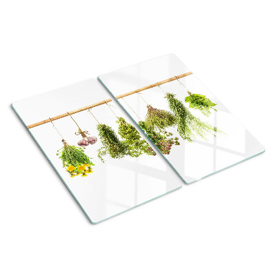 Snijplanken glas Kruiden in hangende bosjes