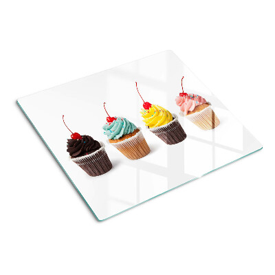 Glazen snijplanken Cupcake met slagroom en kers