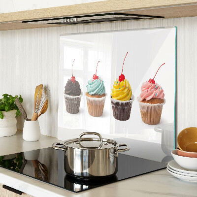 Glazen snijplanken Cupcake met slagroom en kers