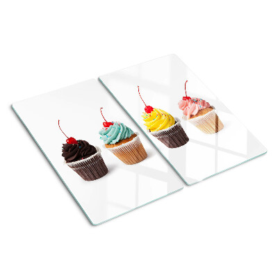 Glazen snijplanken Cupcake met slagroom en kers