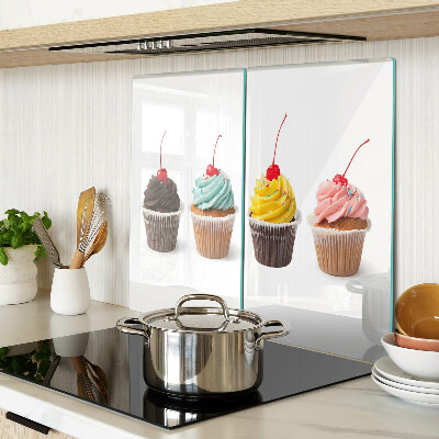 Glazen snijplanken Cupcake met slagroom en kers
