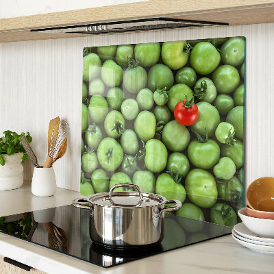 Glazen snijplanken Groene tomaten met een rood accent