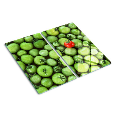 Glazen snijplanken Groene tomaten met een rood accent