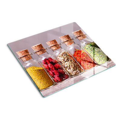 Snijplanken glas Specerijen in glazen potten