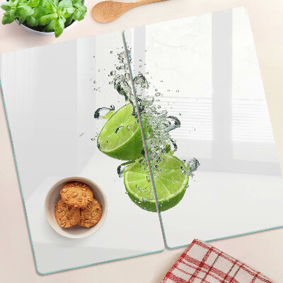 Snijplanken glas Citroenen in bubbelwater