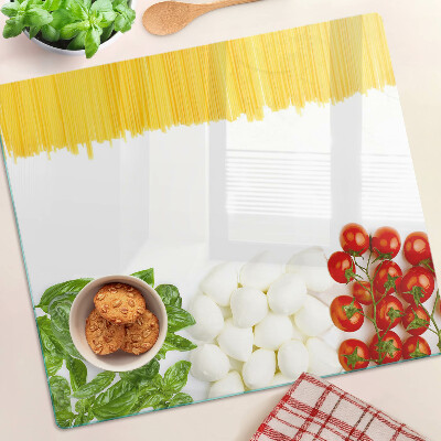 Glazen snijplanken Pasta met kruiden en tomaten
