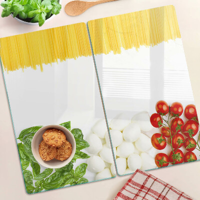 Glazen snijplanken Pasta met kruiden en tomaten